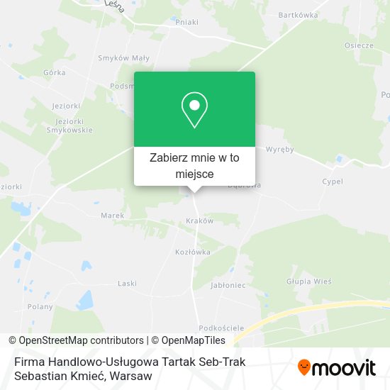 Mapa Firma Handlowo-Usługowa Tartak Seb-Trak Sebastian Kmieć