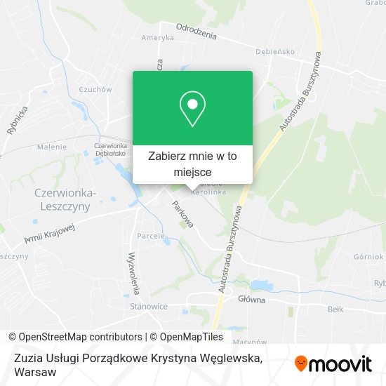 Mapa Zuzia Usługi Porządkowe Krystyna Węglewska