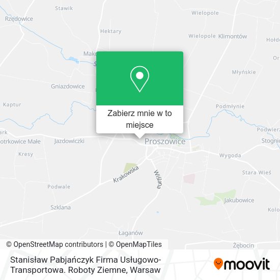 Mapa Stanisław Pabjańczyk Firma Usługowo-Transportowa. Roboty Ziemne