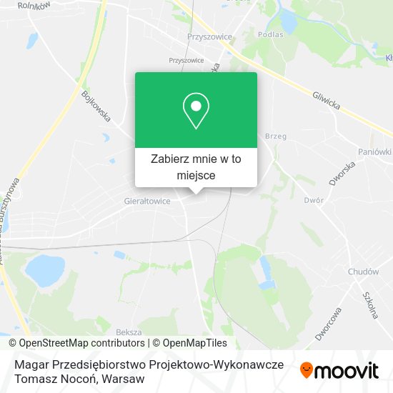 Mapa Magar Przedsiębiorstwo Projektowo-Wykonawcze Tomasz Nocoń