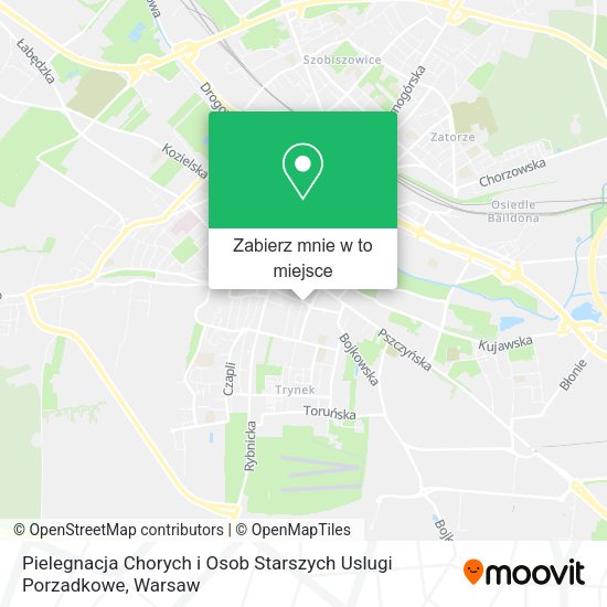 Mapa Pielegnacja Chorych i Osob Starszych Uslugi Porzadkowe