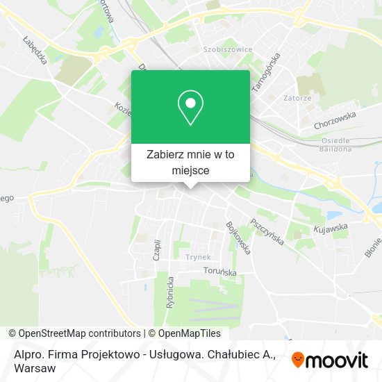 Mapa Alpro. Firma Projektowo - Usługowa. Chałubiec A.