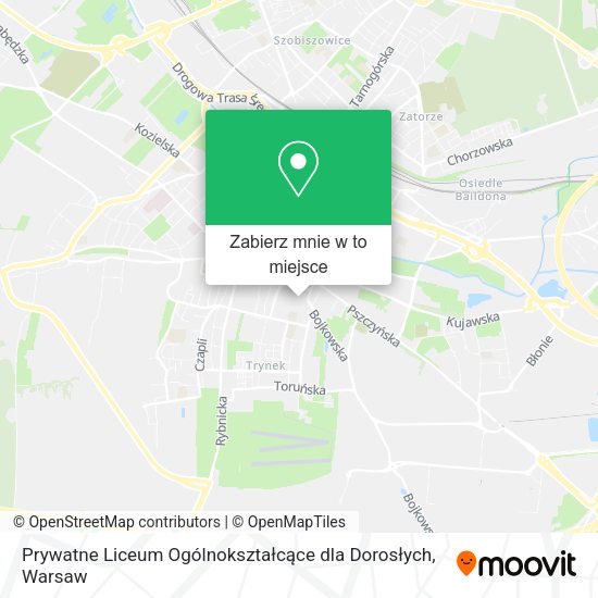 Mapa Prywatne Liceum Ogólnokształcące dla Dorosłych