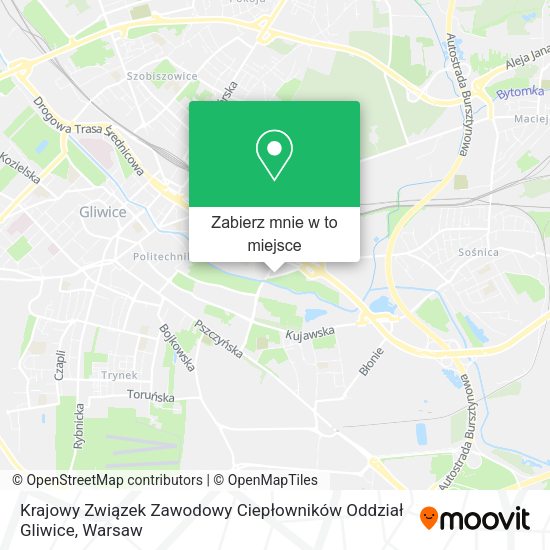 Mapa Krajowy Związek Zawodowy Ciepłowników Oddział Gliwice