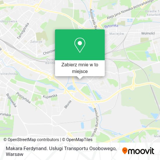 Mapa Makara Ferdynand. Usługi Transportu Osobowego