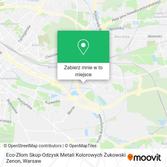 Mapa Eco-Złom Skup-Odzysk Metali Kolorowych Żukowski Zenon