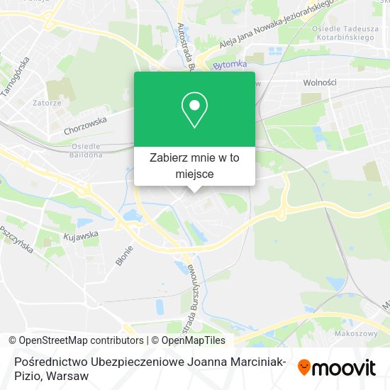 Mapa Pośrednictwo Ubezpieczeniowe Joanna Marciniak-Pizio