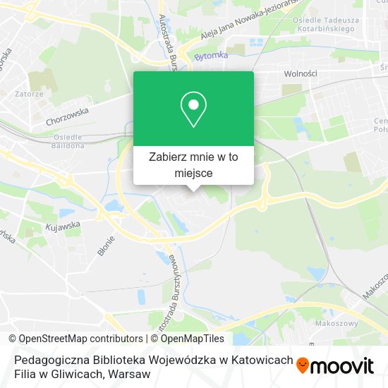 Mapa Pedagogiczna Biblioteka Wojewódzka w Katowicach Filia w Gliwicach