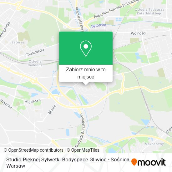 Mapa Studio Pięknej Sylwetki Bodyspace Gliwice - Sośnica