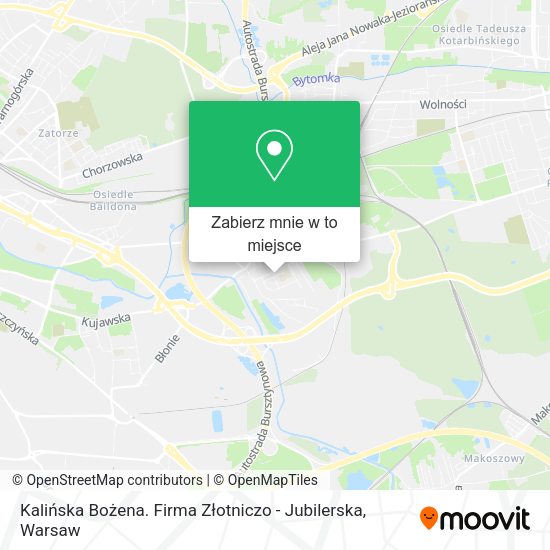 Mapa Kalińska Bożena. Firma Złotniczo - Jubilerska