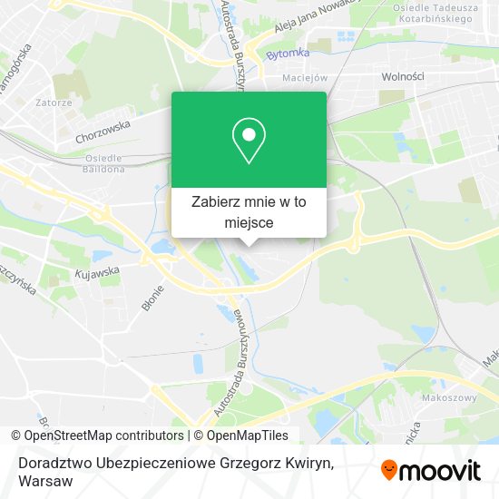 Mapa Doradztwo Ubezpieczeniowe Grzegorz Kwiryn