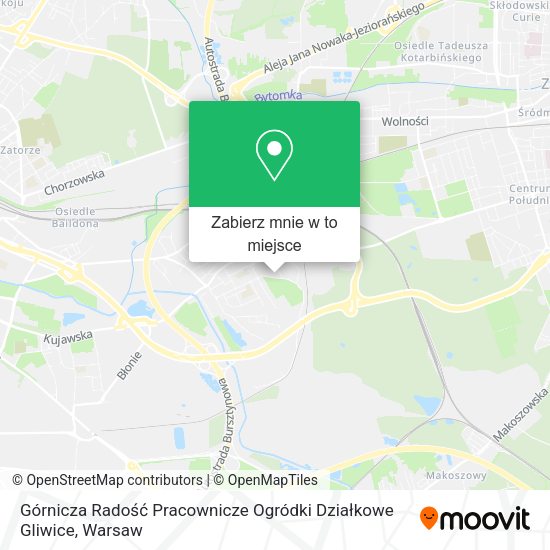 Mapa Górnicza Radość Pracownicze Ogródki Działkowe Gliwice