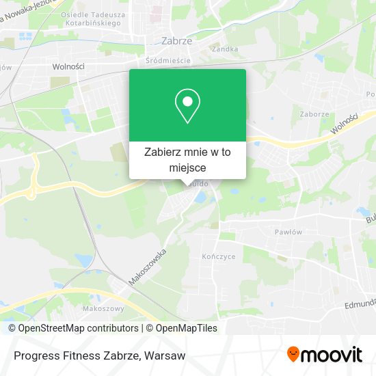 Mapa Progress Fitness Zabrze