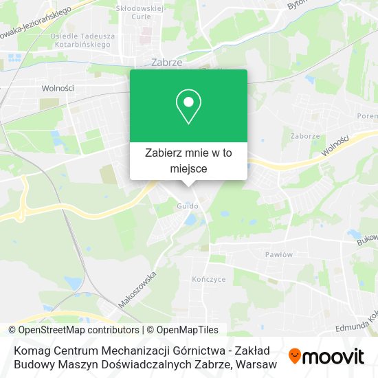 Mapa Komag Centrum Mechanizacji Górnictwa - Zakład Budowy Maszyn Doświadczalnych Zabrze