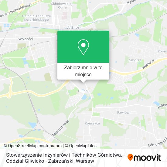 Mapa Stowarzyszenie Inżynierów i Techników Górnictwa. Oddział Gliwicko - Zabrzański