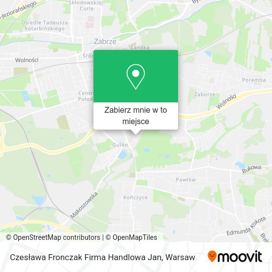 Mapa Czesława Fronczak Firma Handlowa Jan