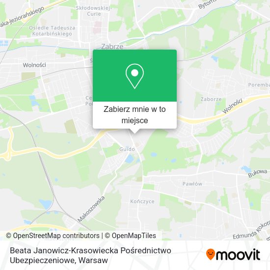 Mapa Beata Janowicz-Krasowiecka Pośrednictwo Ubezpieczeniowe