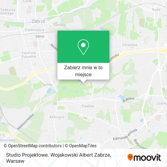 Mapa Studio Projektowe. Wojakowski Albert Zabrze