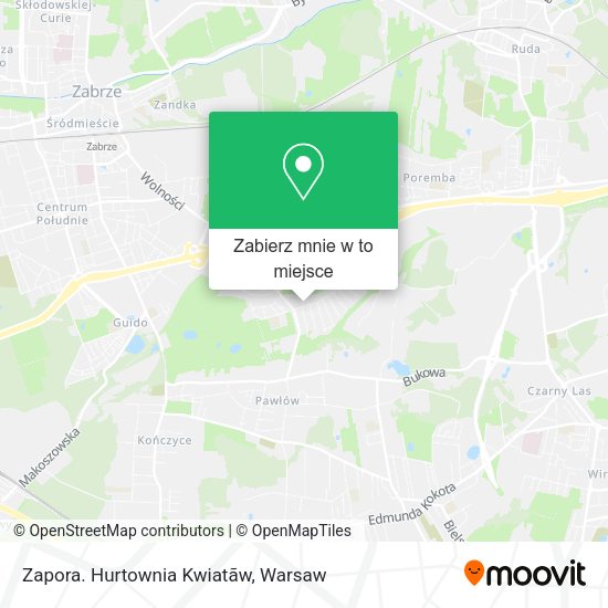 Mapa Zapora. Hurtownia Kwiatãw