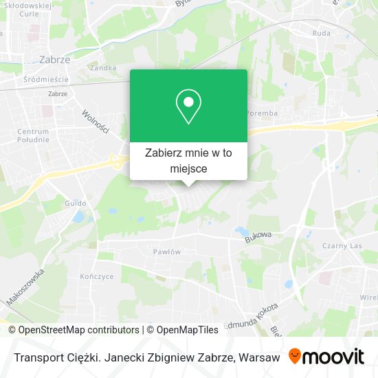 Mapa Transport Ciężki. Janecki Zbigniew Zabrze