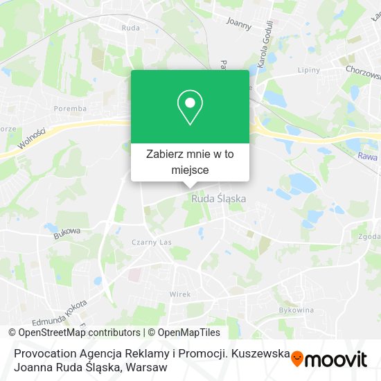 Mapa Provocation Agencja Reklamy i Promocji. Kuszewska Joanna Ruda Śląska