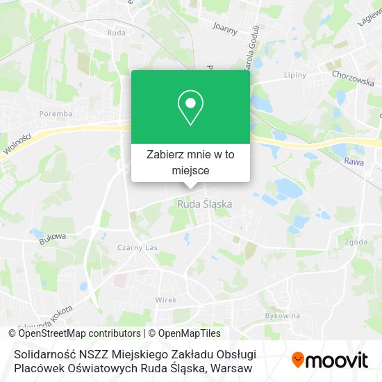 Mapa Solidarność NSZZ Miejskiego Zakładu Obsługi Placówek Oświatowych Ruda Śląska