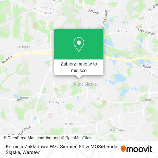 Mapa Komisja Zakładowa Wzz Sierpień 80 w MOSiR Ruda Śląska