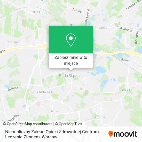 Mapa Niepubliczny Zakład Opieki Zdrowotnej Centrum Leczenia Zimnem
