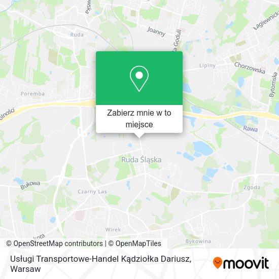 Mapa Usługi Transportowe-Handel Kądziołka Dariusz