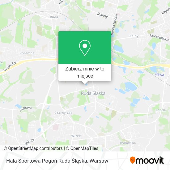 Mapa Hala Sportowa Pogoń Ruda Śląska