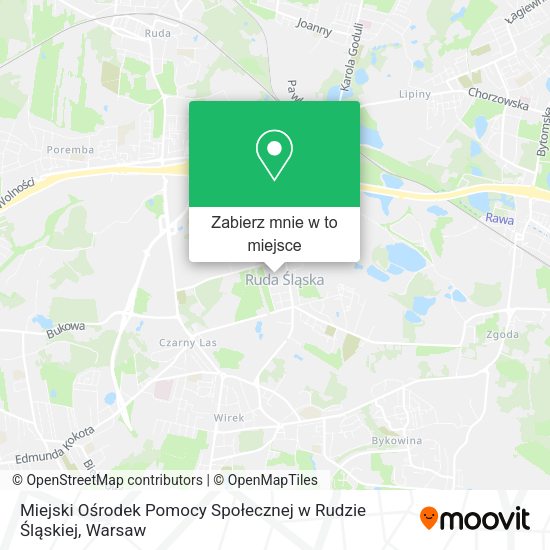 Mapa Miejski Ośrodek Pomocy Społecznej w Rudzie Śląskiej