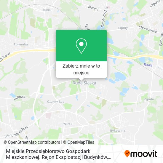 Mapa Miejskie Przedsiębiorstwo Gospodarki Mieszkaniowej. Rejon Eksploatacji Budynków