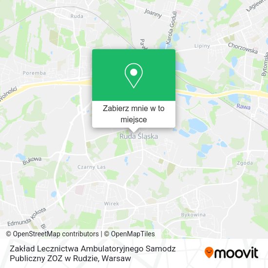 Mapa Zakład Lecznictwa Ambulatoryjnego Samodz Publiczny ZOZ w Rudzie