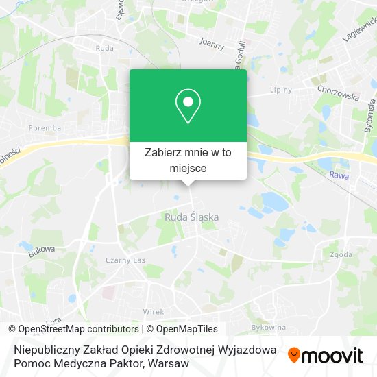 Mapa Niepubliczny Zakład Opieki Zdrowotnej Wyjazdowa Pomoc Medyczna Paktor