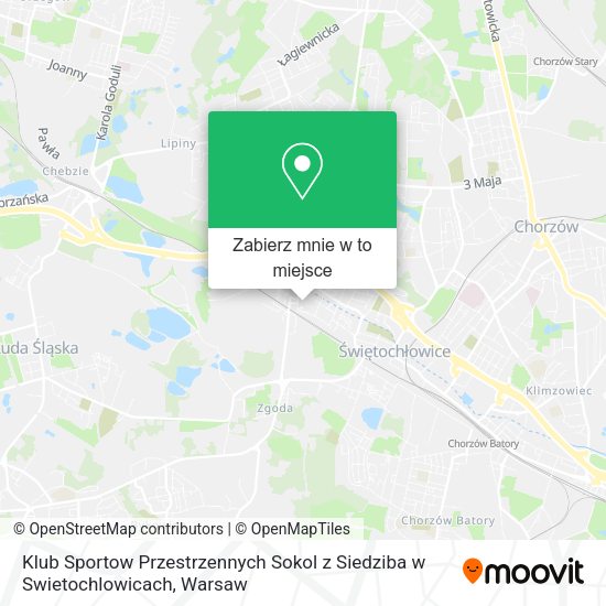 Mapa Klub Sportow Przestrzennych Sokol z Siedziba w Swietochlowicach