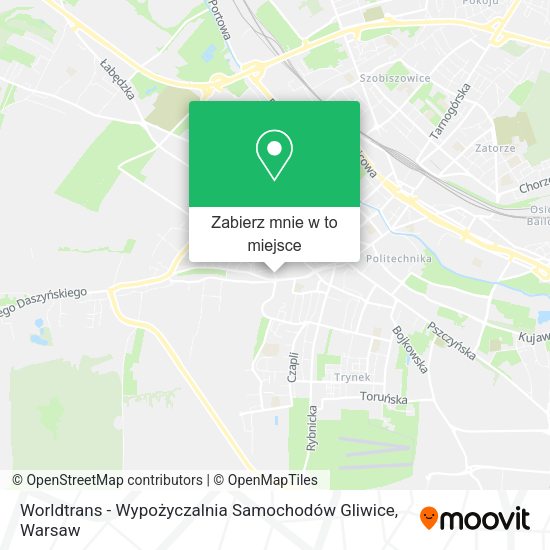 Mapa Worldtrans - Wypożyczalnia Samochodów Gliwice