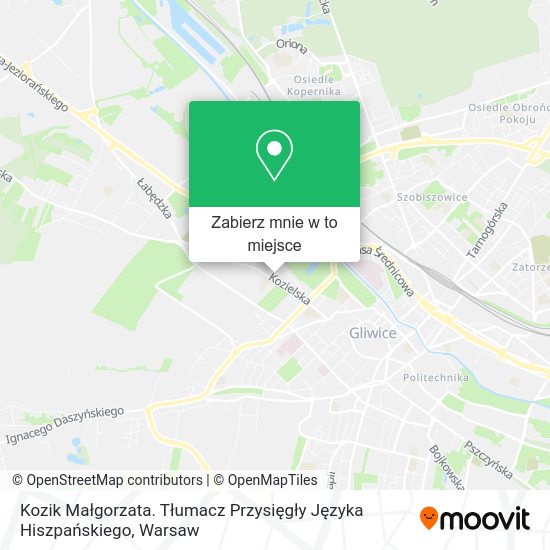 Mapa Kozik Małgorzata. Tłumacz Przysięgły Języka Hiszpańskiego