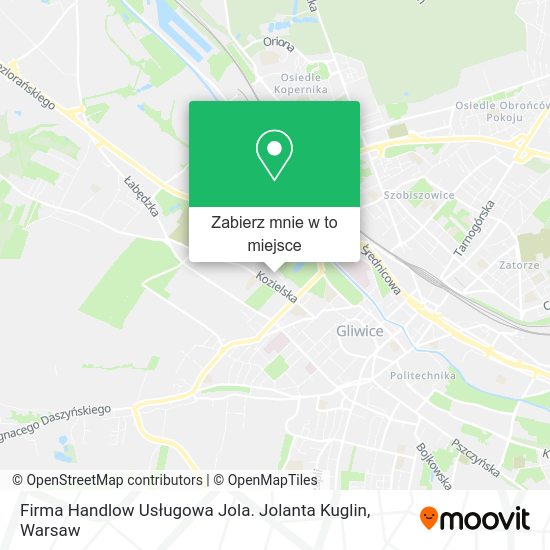 Mapa Firma Handlow Usługowa Jola. Jolanta Kuglin