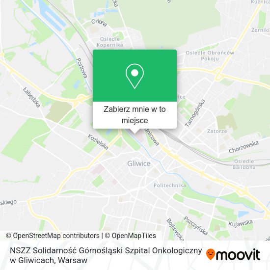 Mapa NSZZ Solidarność Górnośląski Szpital Onkologiczny w Gliwicach