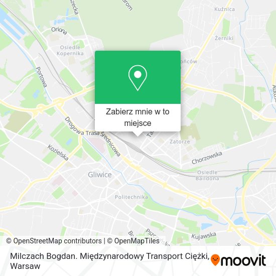 Mapa Milczach Bogdan. Międzynarodowy Transport Ciężki