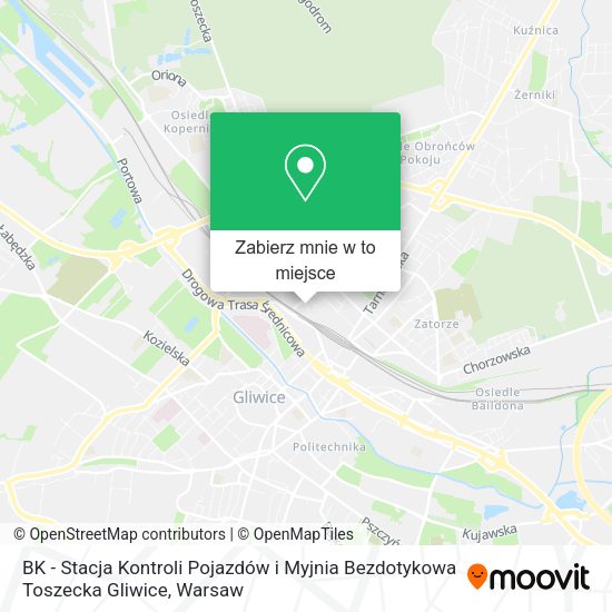 Mapa BK - Stacja Kontroli Pojazdów i Myjnia Bezdotykowa Toszecka Gliwice