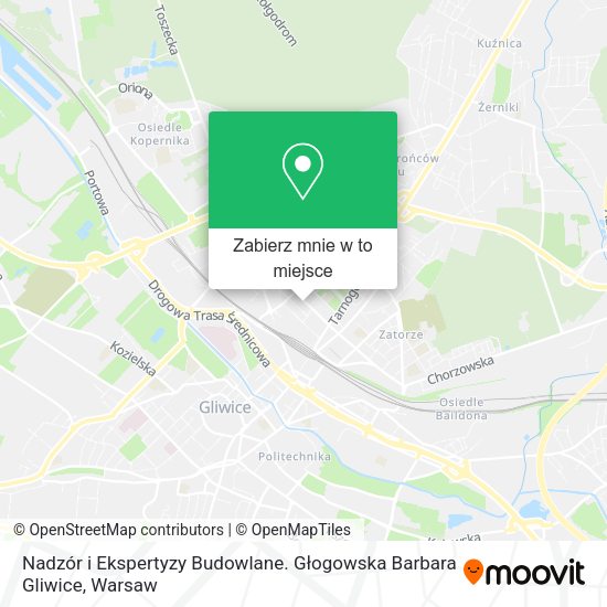 Mapa Nadzór i Ekspertyzy Budowlane. Głogowska Barbara Gliwice