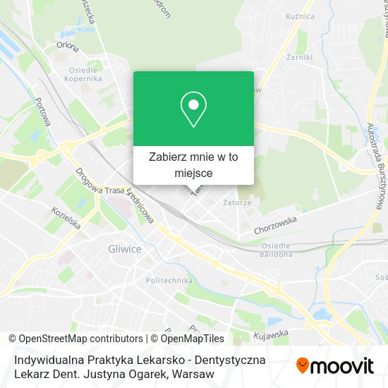 Mapa Indywidualna Praktyka Lekarsko - Dentystyczna Lekarz Dent. Justyna Ogarek