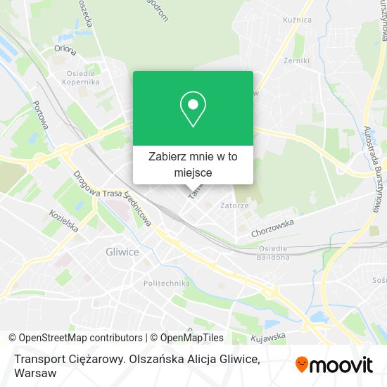 Mapa Transport Ciężarowy. Olszańska Alicja Gliwice