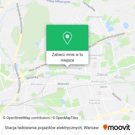 Mapa Stacja ładowania pojazdów elektrycznych