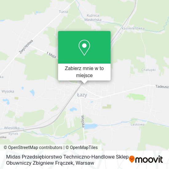 Mapa Midas Przedsiębiorstwo Techniczno-Handlowe Sklep Obuwniczy Zbigniew Frączek