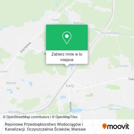 Mapa Rejonowe Przedsiębiorstwo Wodociągów i Kanalizacji. Oczyszczalnia Ścieków