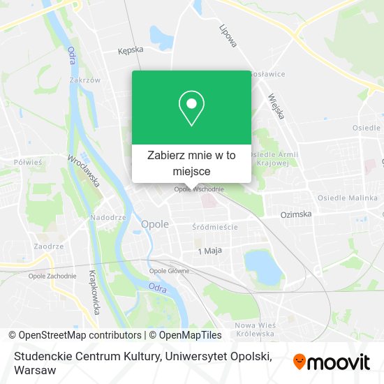 Mapa Studenckie Centrum Kultury, Uniwersytet Opolski