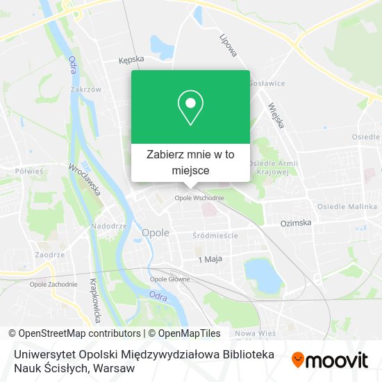 Mapa Uniwersytet Opolski Międzywydziałowa Biblioteka Nauk Ścisłych