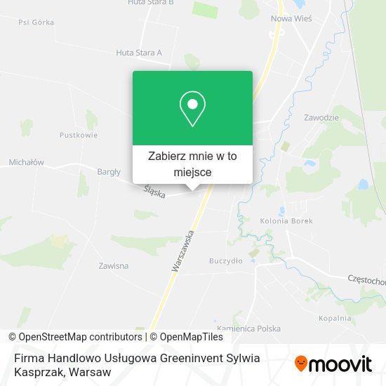 Mapa Firma Handlowo Usługowa Greeninvent Sylwia Kasprzak